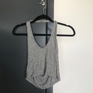 Grey halter crop top